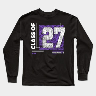 Class of 2027 Urban Streetwear // Graduation Class of '27 Purple Long Sleeve T-Shirt